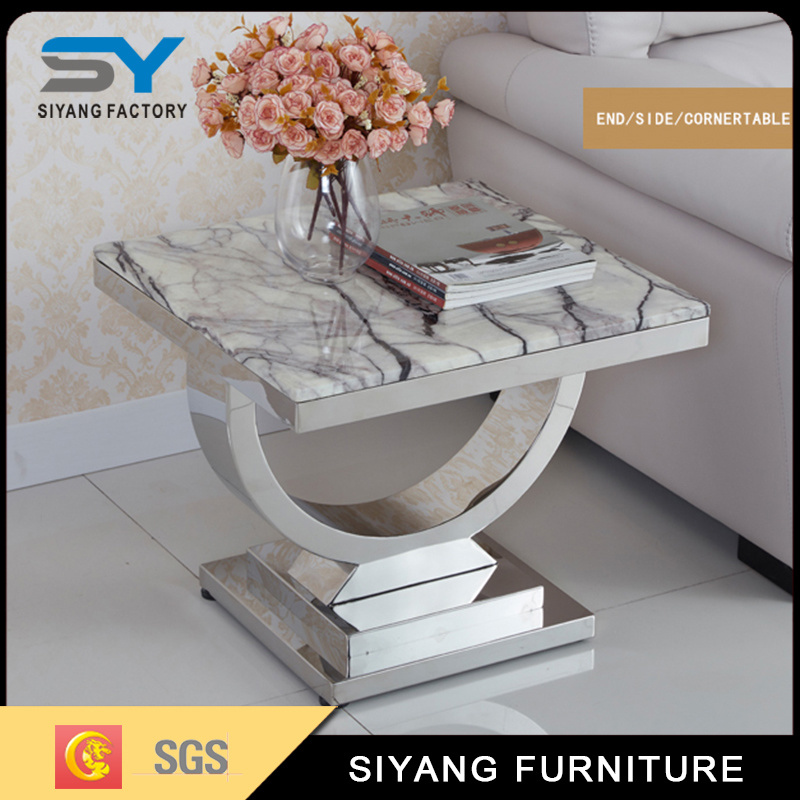 Home Furniture Marble Top Side Table