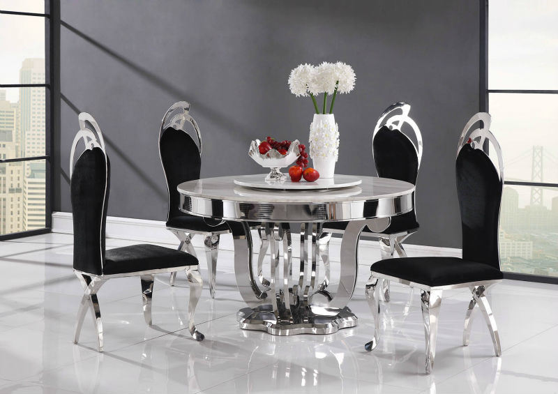 High Quality Dining Room Marble Top Round Rotating Dining Table