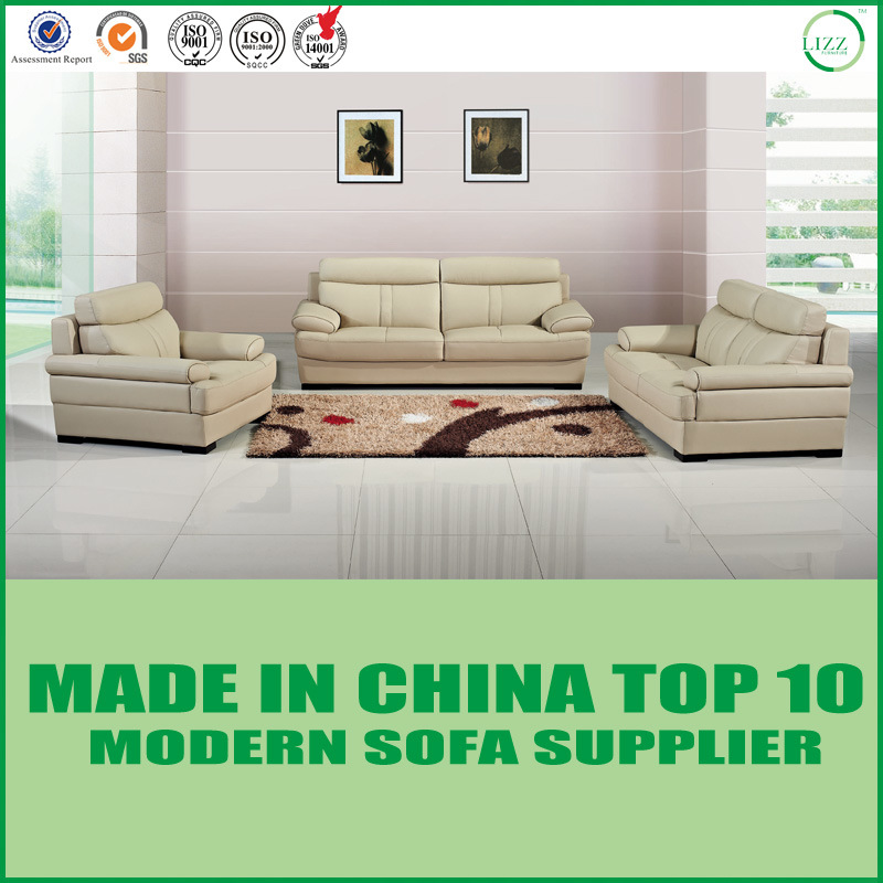 Modern Design Sectional Genuine Leather Wooden Sofa