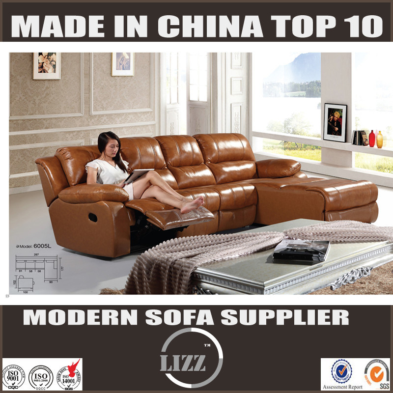 Multi-Functional L Shape Leather Sofa (Lz6005L)