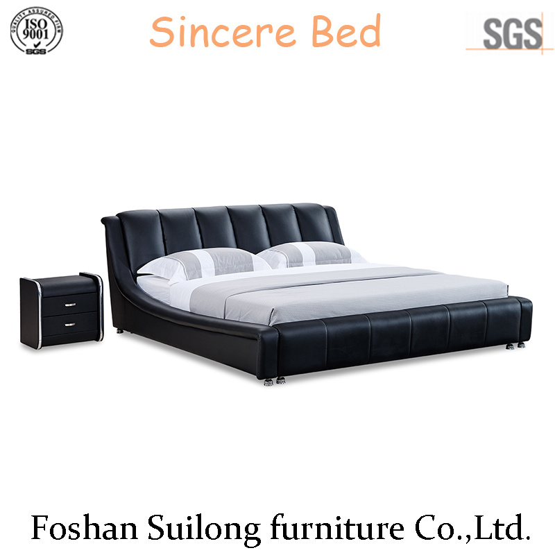 Ys7017 Genuine Leather Modern Bed