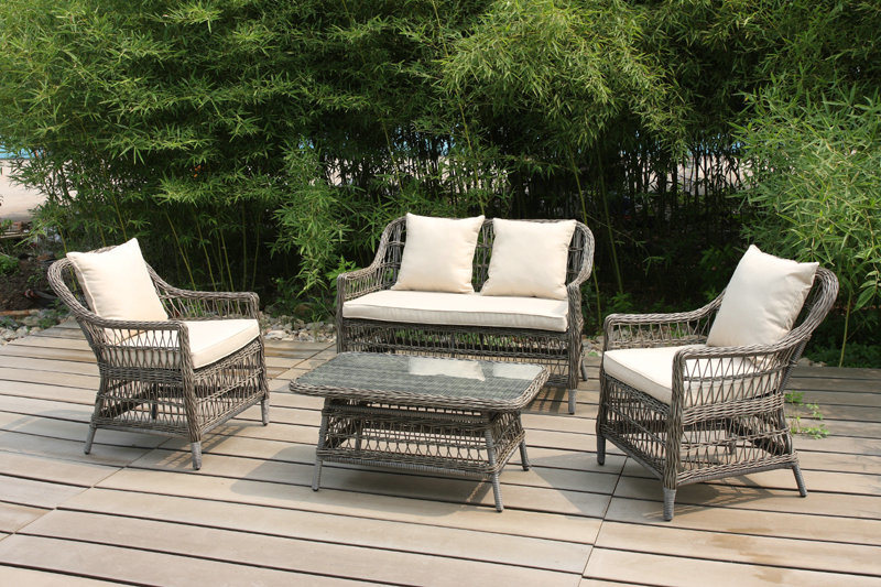 Wicker Rattan Lounge Sofa Set Garden Commercial Outdoor Furniture (FS-2795+FS-2796+FS-2797)