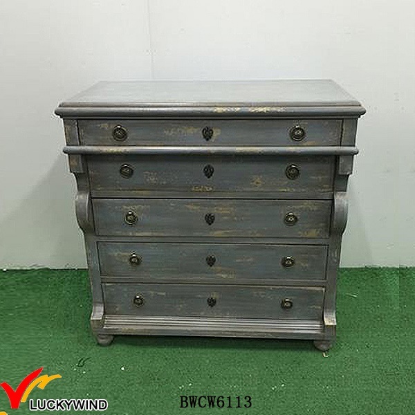 Fuzhou Furniture Factory Distressed Stained Wood Cabinet