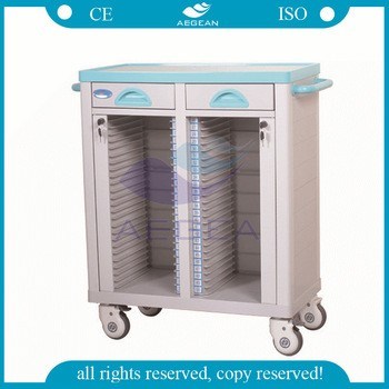 AG-Cht003 Hospital Trolley Equipment Plastic Patient File Cart Documents Cart Trolley
