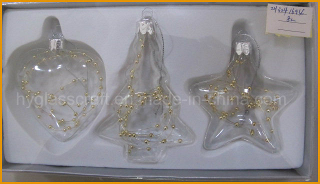 Hot Sales Glass Craft for Christmas Decoration (heart, tree, star)