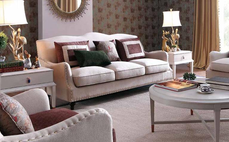 Modern White Fabric Sofa Living Room Sofa