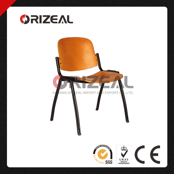 Elegant Bent Wood Student Chair, School Chair with Metal Frame