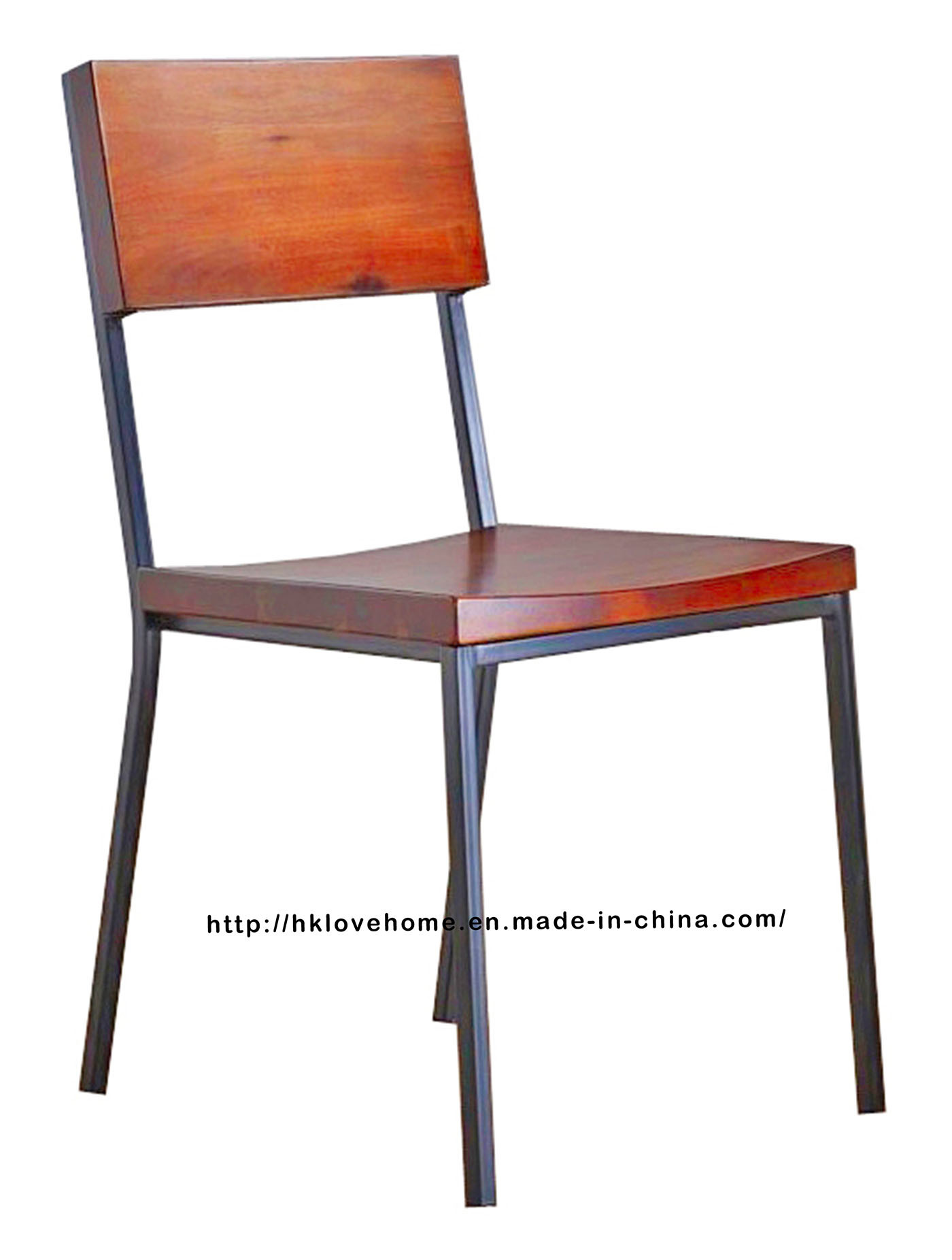 Morden Classic Metal Dining Restaurant Solid Wooden Chair