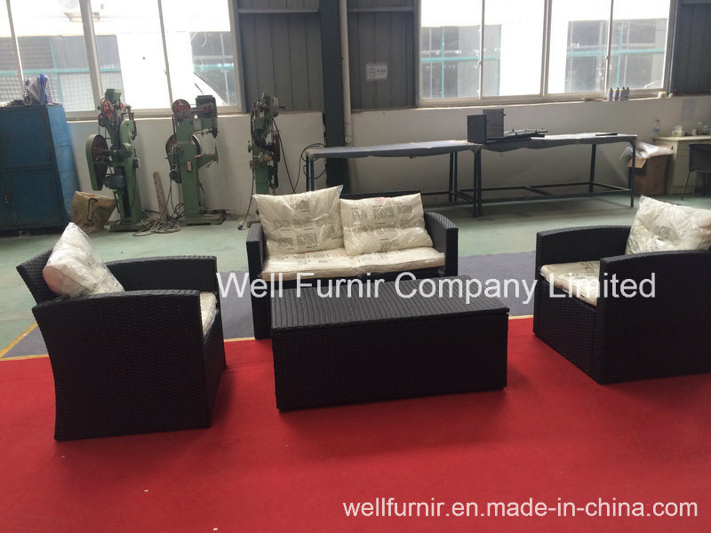4-PC Kd Rattan Sofa Set with Storage Box Cheap Garden Furniture