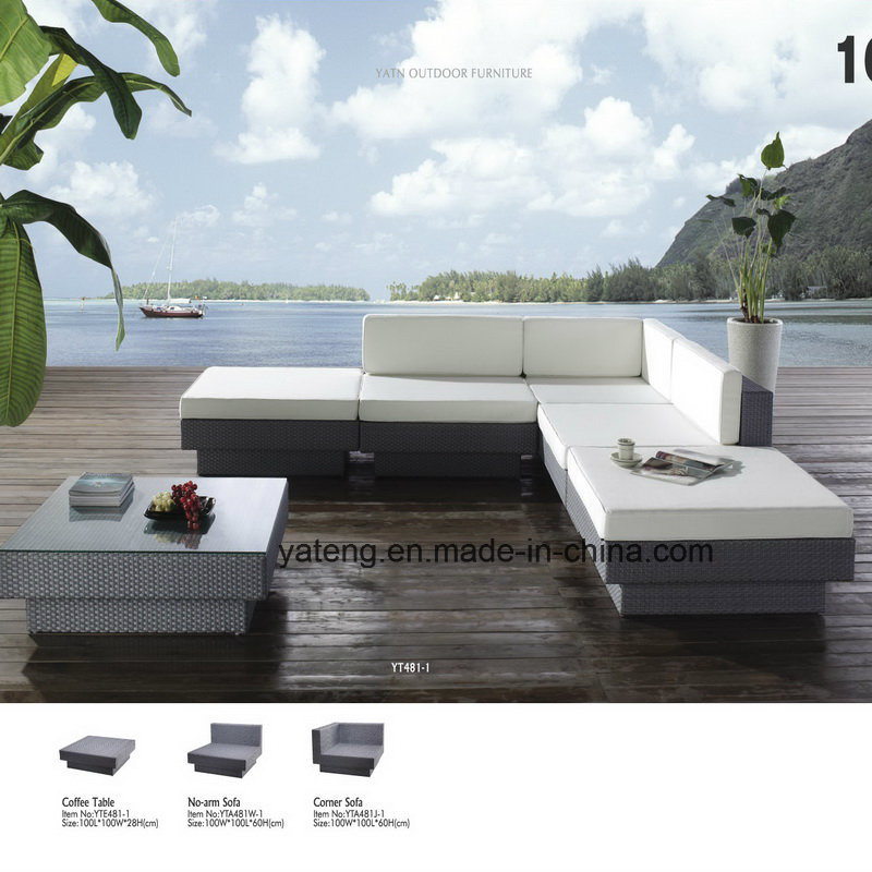 Popular Design Patio Hotel Synthetic Rattan Furniture Sofa Set (YT481-1)