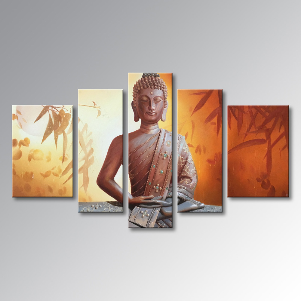 Hand Painted Buddha Oil Painting on Canvas Abstract Wall Art Decor Artwork