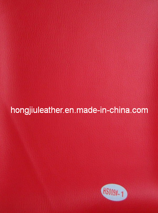 Hot Sale of Deluxe Red PVC Car Leather (HS009#)