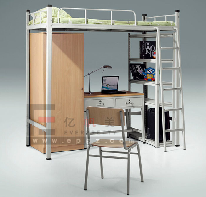 School Dormitory Bunk Bed Furniture Loft Bed with Desk