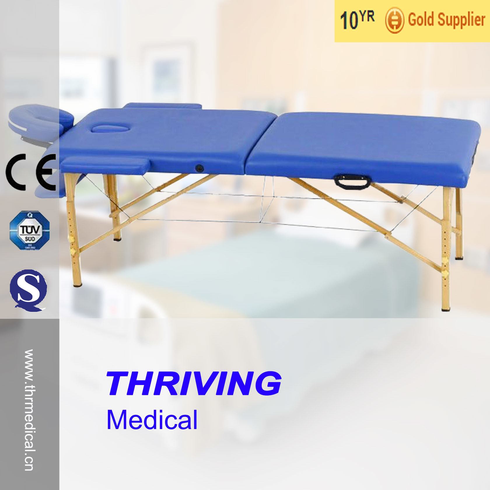 Beech Wood Portable Folding Massage Table (THR-WT002C)