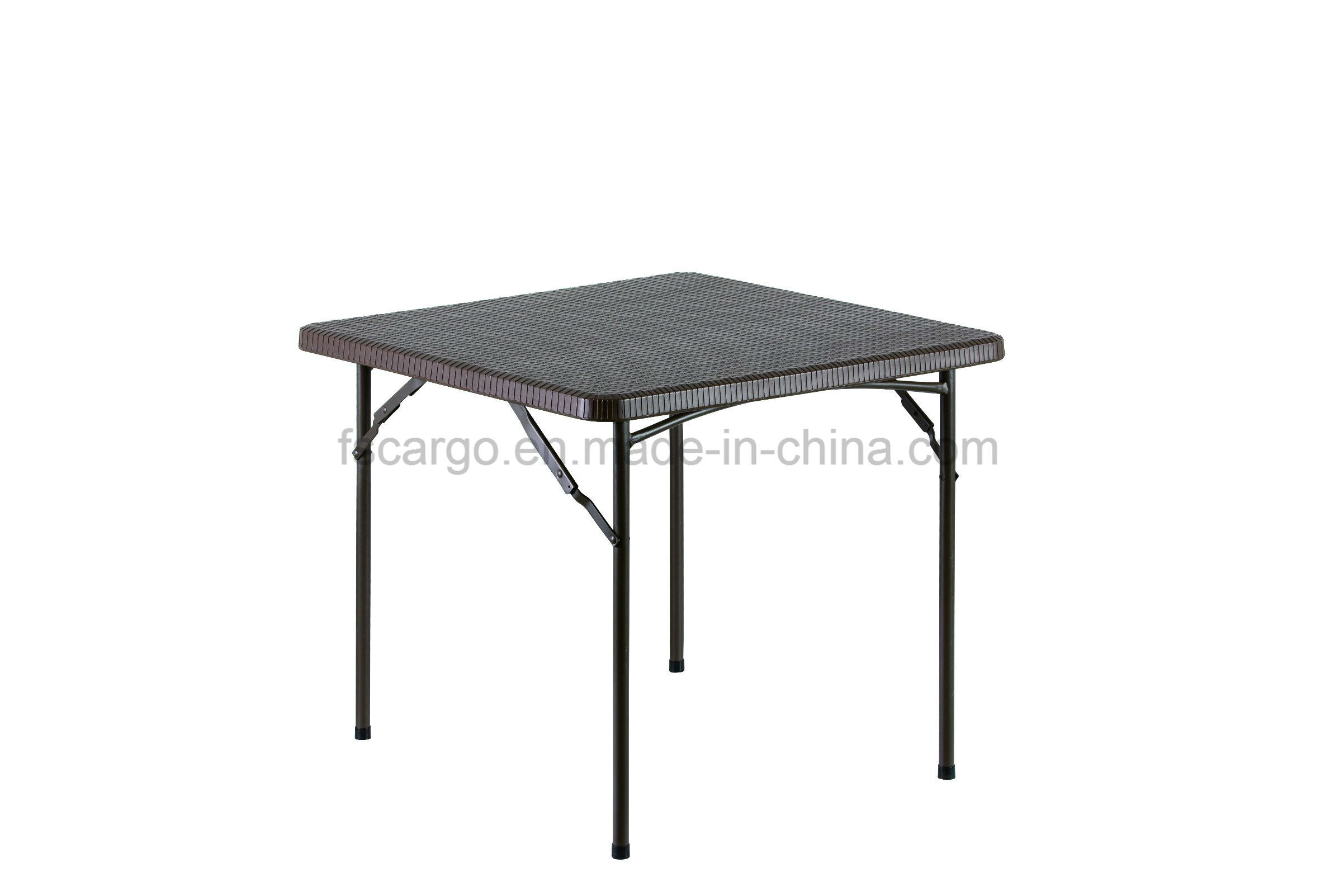 Imitated Rattan Finished Square Folding Table for Picnic Used (CG-R86)