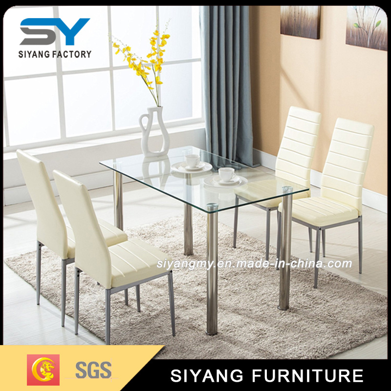 European High Quality Dining Table with Tempered Glass