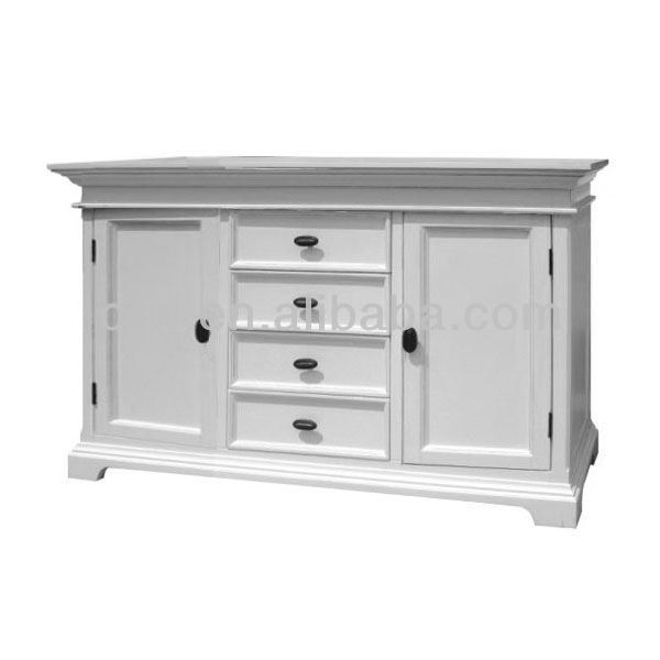 Wh-4032 140cm 150cm French Style Classic White Furniture Wooden Sideboard Cabinet
