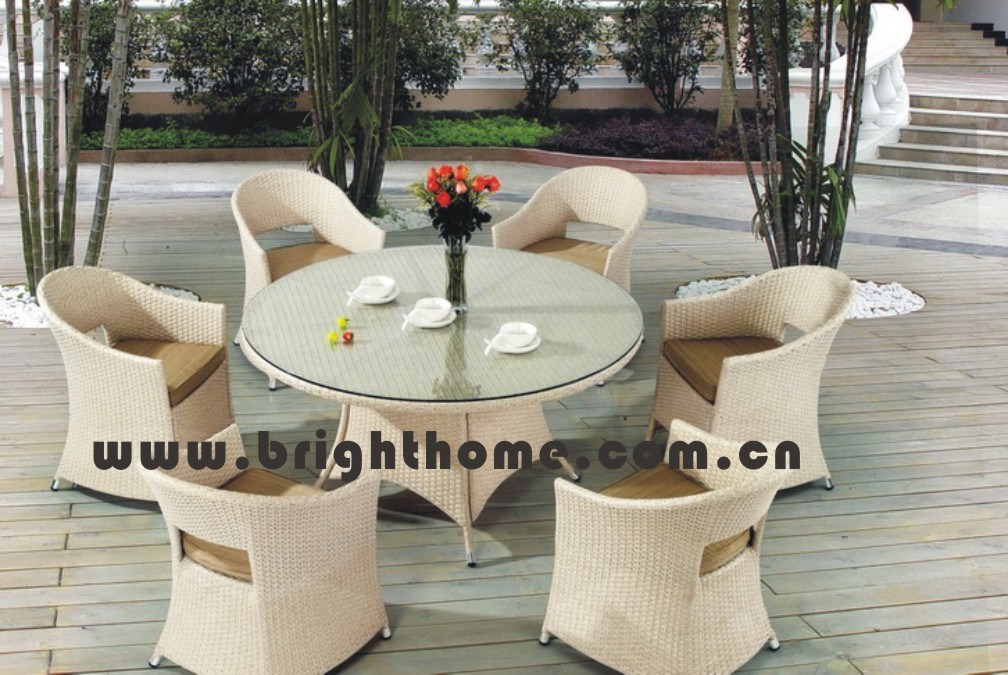 Hot Sale Patio Wicker Garden Dining Chair and Table