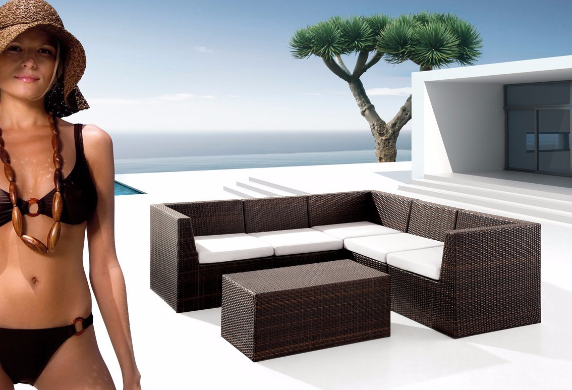 Rattan Sofa Set 8 Seats with Coffee Table