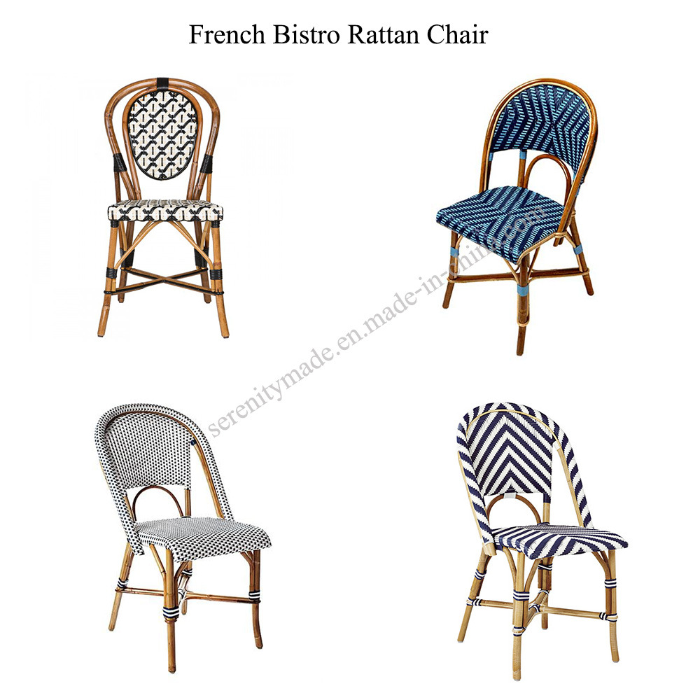 Outdoor Furniture French Bistro Synthetic Woven Rattan Cafe Chair