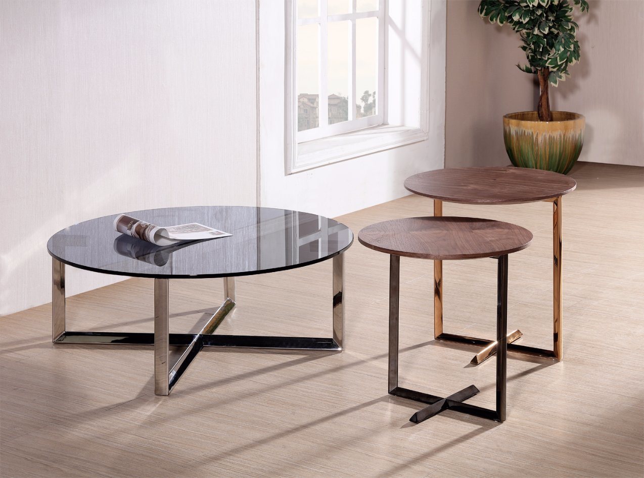 Morden Coffee Table with Stainless Steel Base