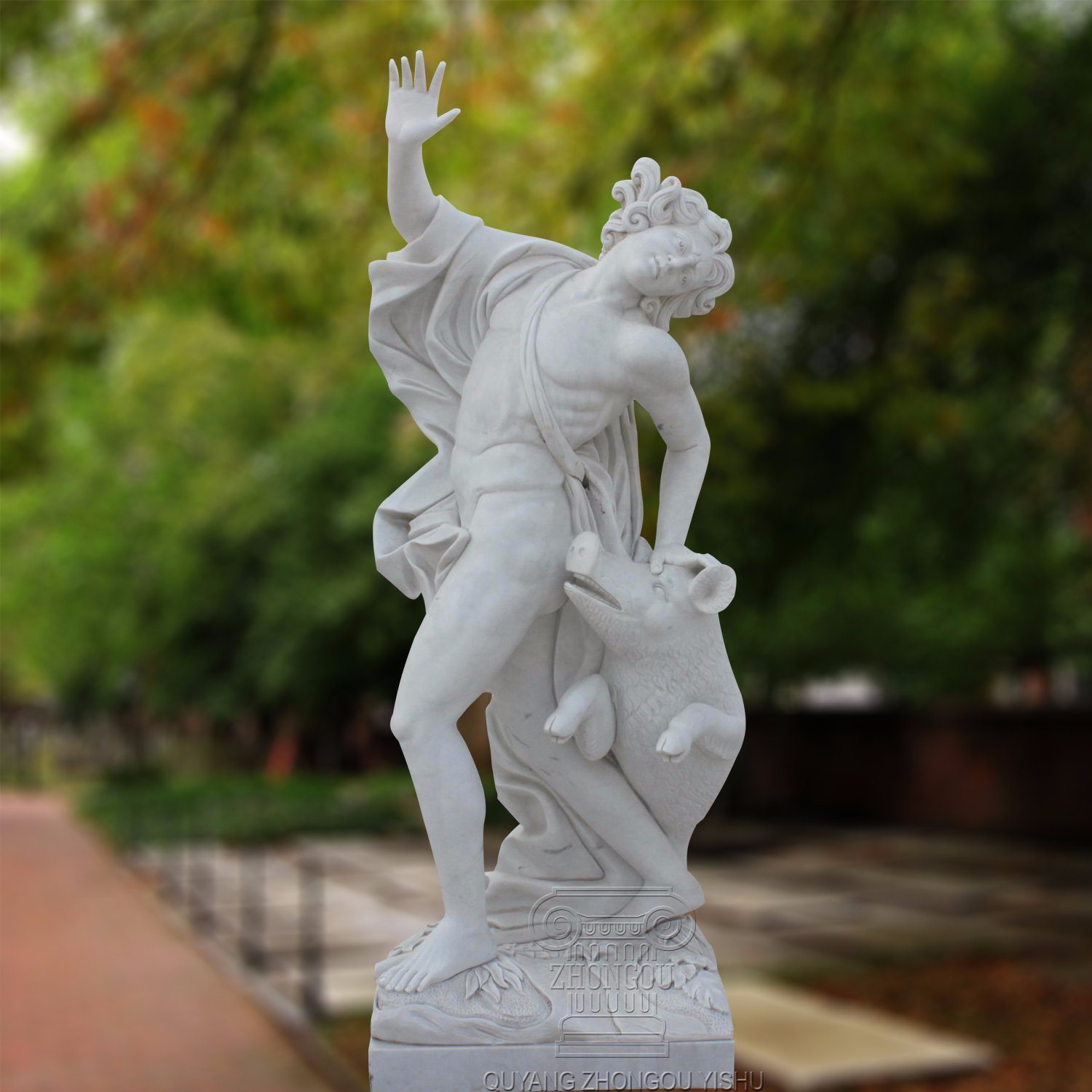 Natural Marble Statue with High Hand-Caving Quality T-5746