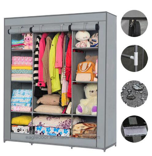 Modern Simple Wardrobe Household Fabric Folding Cloth Ward Storage Assembly King Size Reinforcement Combination Simple Wardrobe (FW-32A)