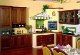 Solid Wood Kitchen Cabinet Wooden Kitchen Cabinet (JX-KCSW009)