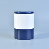 Cylinder Matt Color Glazed Ceramic Candle Holders with Lids for Decor