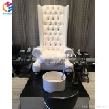 White Leather Nail Supplie Pedicure Chair with Waterproof Wood Platform