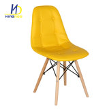 Metal Frame Wood Leg PU Cover Plastic Chair