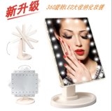 360 Rolling 16lights Stand up Mirror Hollywood Vanity LED Makeup Mirror with AA Battery