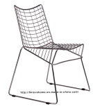 Modern Metal Dining Restaurant Stackable Strings Chrome Wire Chair