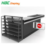 Grocery Store Checkout Cahsier Table with Snack Display Rack