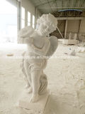 Natural White Stone Marble Sculpture Angel Boy Garden Statue (SY-MS126)