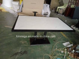 6 Seater White Artificail Marble Restaurant Dining Table Foh-Bmt1