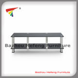 Modern Tempered Glass TV Stand with Aluminum Tube (TV107)