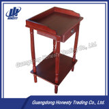30222 Vintage Wooden Corner Small Table with Drawer for Living Room
