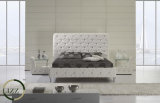 Morden Design Shining Crystal Button Leather Bed