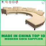Leisure Home Sectional Modern Round Italian Leather Sofa