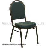 Hotel Furniture Dome Back Stacking Banquet Chair with Green Patterned Fabric and Mould Foam