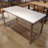 Modern Stainless Steel Rectangular Dining Table and Chair