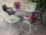 Classic Outdoor Metal Dining Garden Rattan Armchair Tropicalia Restaurant Chairs