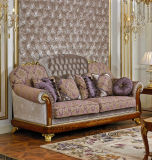 0038 Dark Color Solid Wood Classical Royal Fabric Sofa