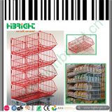 Grocery Shop 3 Level Stackable Basket Promotaion Display Shelf