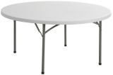 Round White PVC Foldable Dining Table