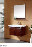 Simple Style Soild Wood Bathroom Cabinet with Ceramic Basin