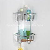2 Tier Wall Mounted Corner Shelf for Bathroom with Chrome Plated