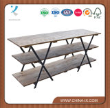 X Long Retail Display Table with 3 Shelves