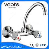 Zinc Body Double Handle Wall Mount Sink Faucet/ Mixer (VT61802)